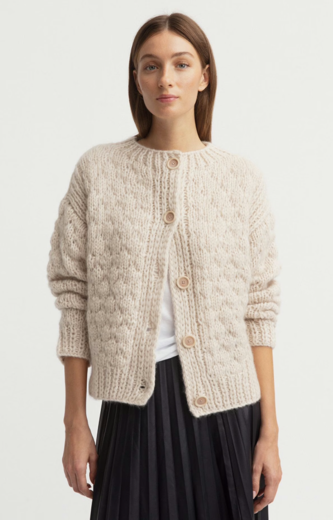 Iris von Arnim - Handstrick-Cardigan Alabaster aus Cashmere und Seide