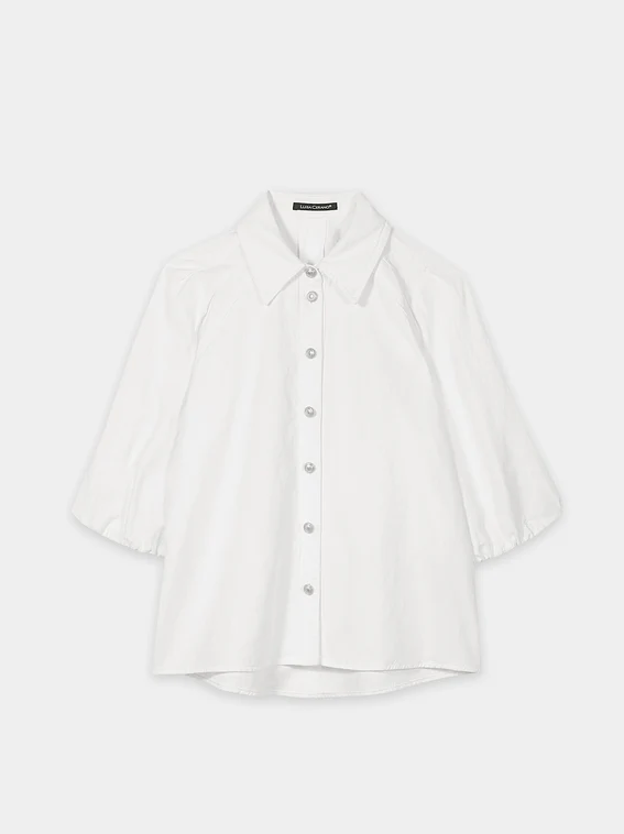 Luisa Cerano - Bluse aus Leinen Mix weiß