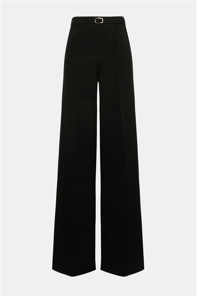 Dorothee Schumacher - Hose Pure Black Wide Leg Punto Milano Businesshose mit Gürtel