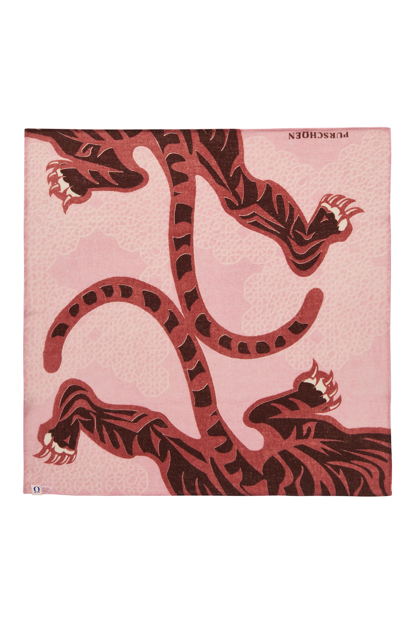 PURSCHOEN - Nickituch Deep Rose Bengal Tiger Kaschmir Halstuch