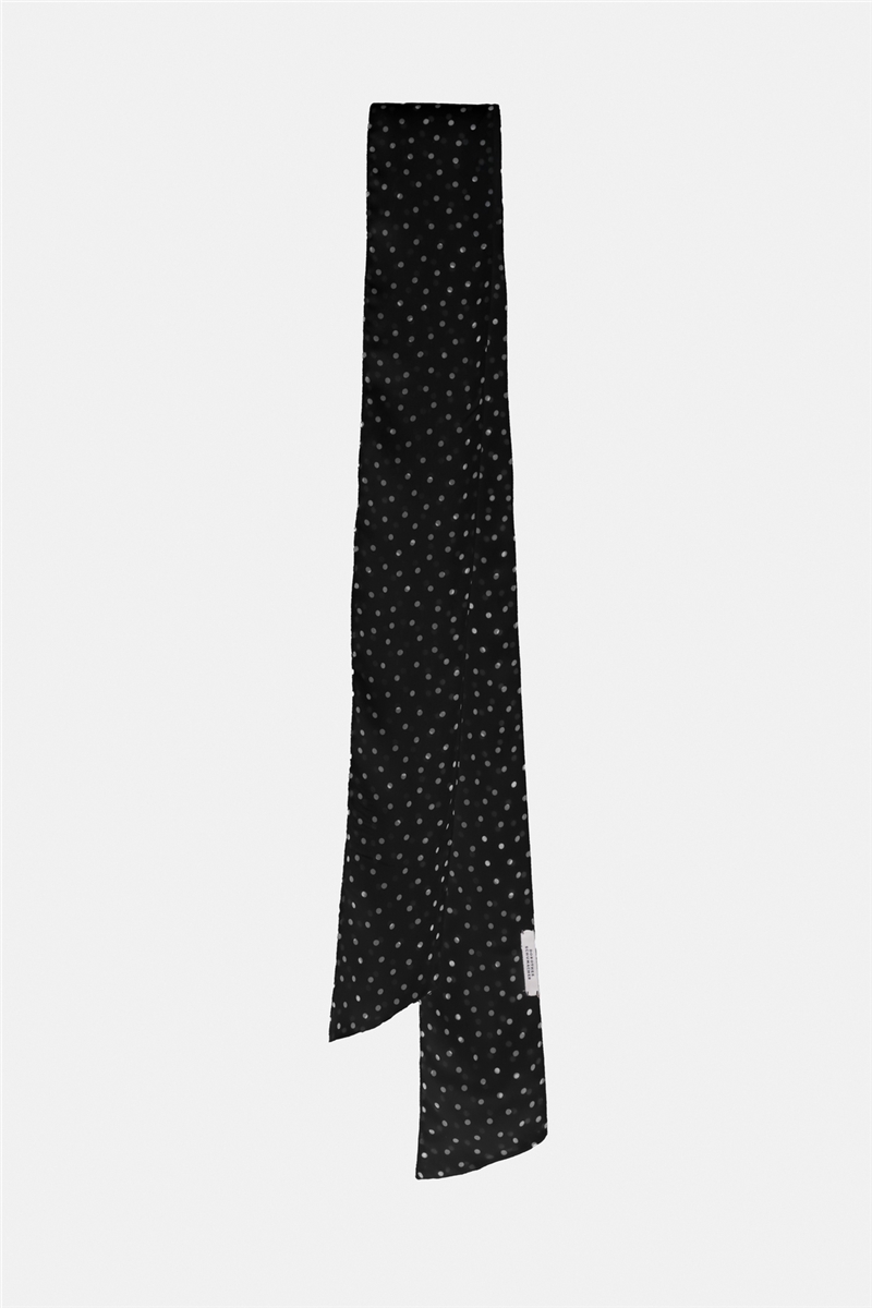 Dorothee Schumacher - Schal White Dot on Black Polka Dot Viskose-Georgette Tuch mit Print Statement