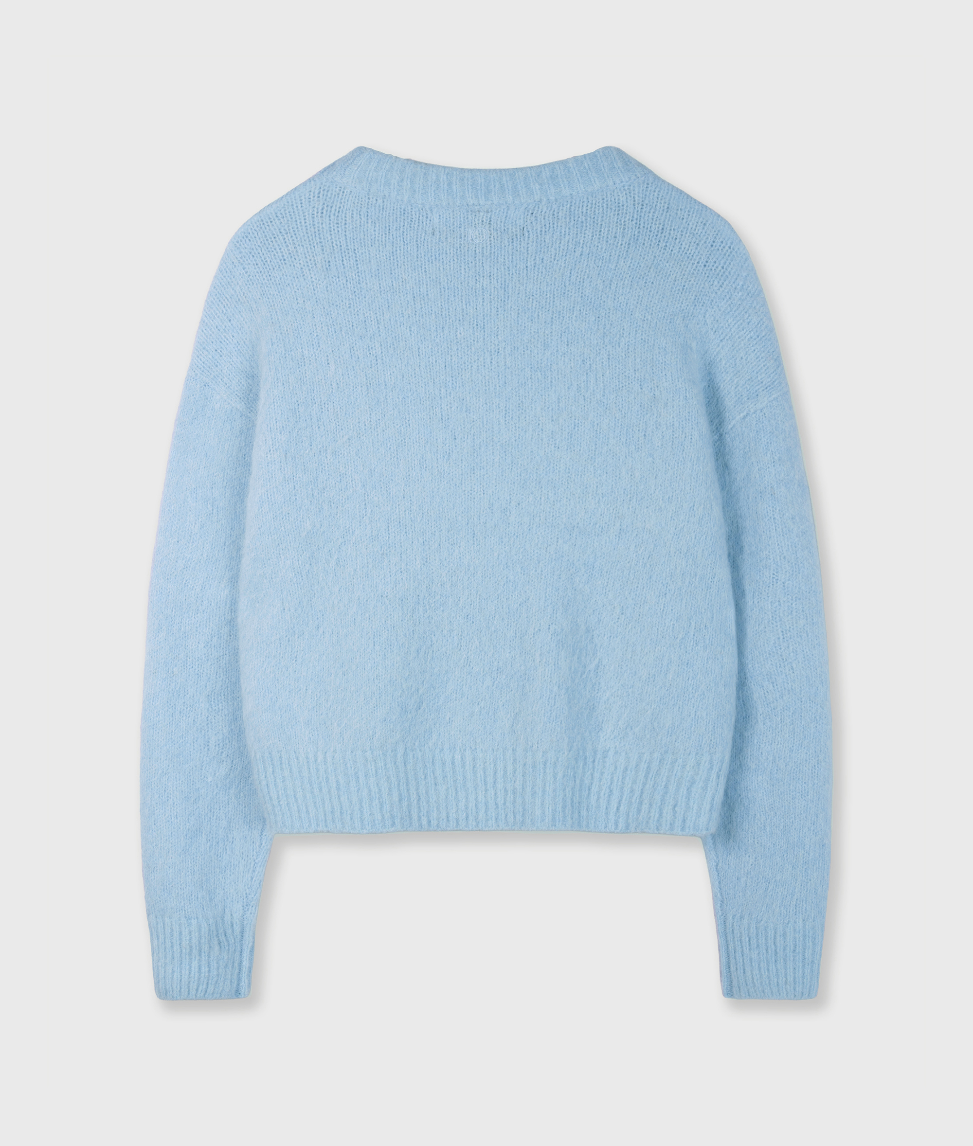 10DAYS - Strickpullover Hellblau aus Alpaka-Mix mit Rundhalsausschnitt