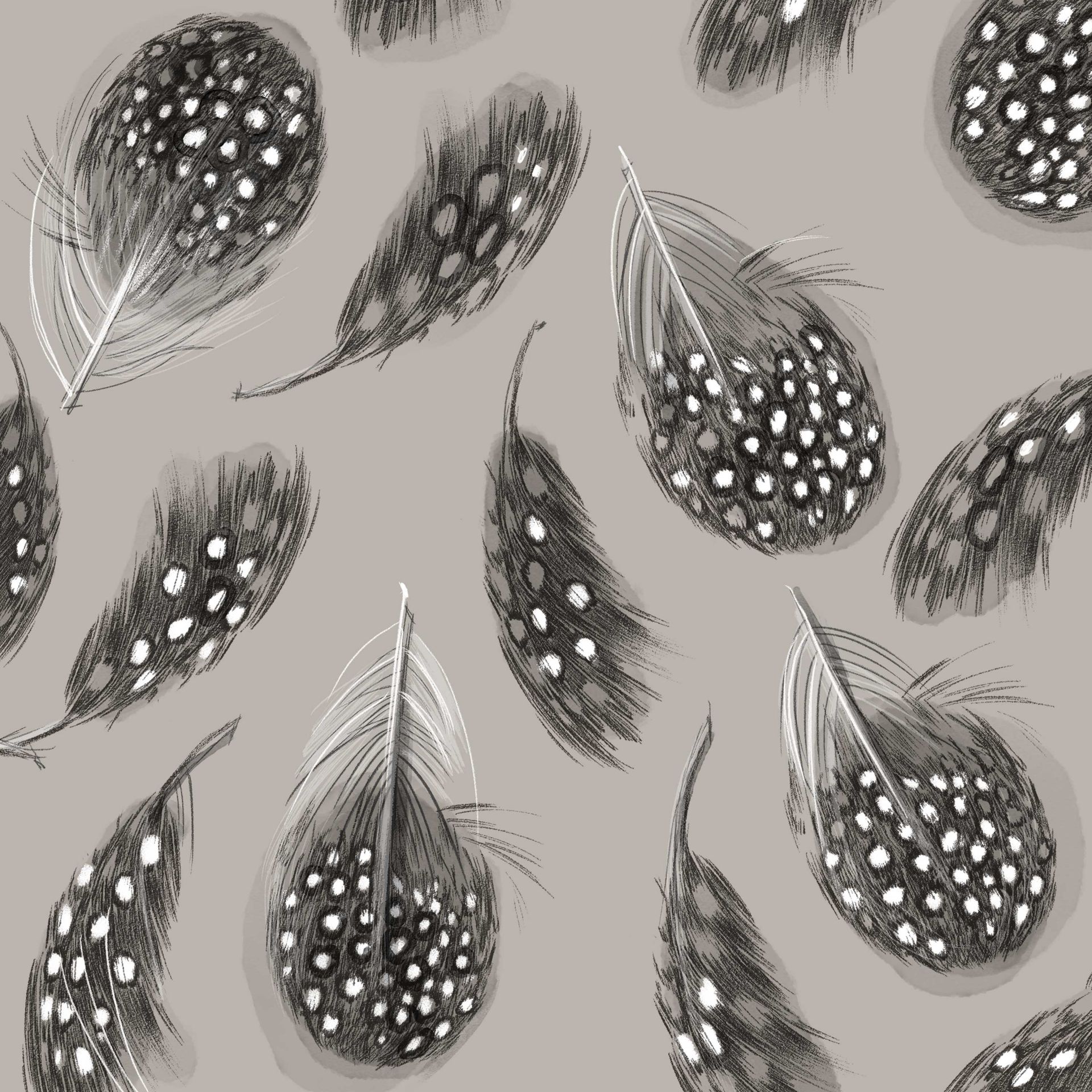 Servietten Feathers grau