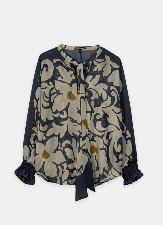 Luisa Cerano - Bluse mit Flower Print tinted blue