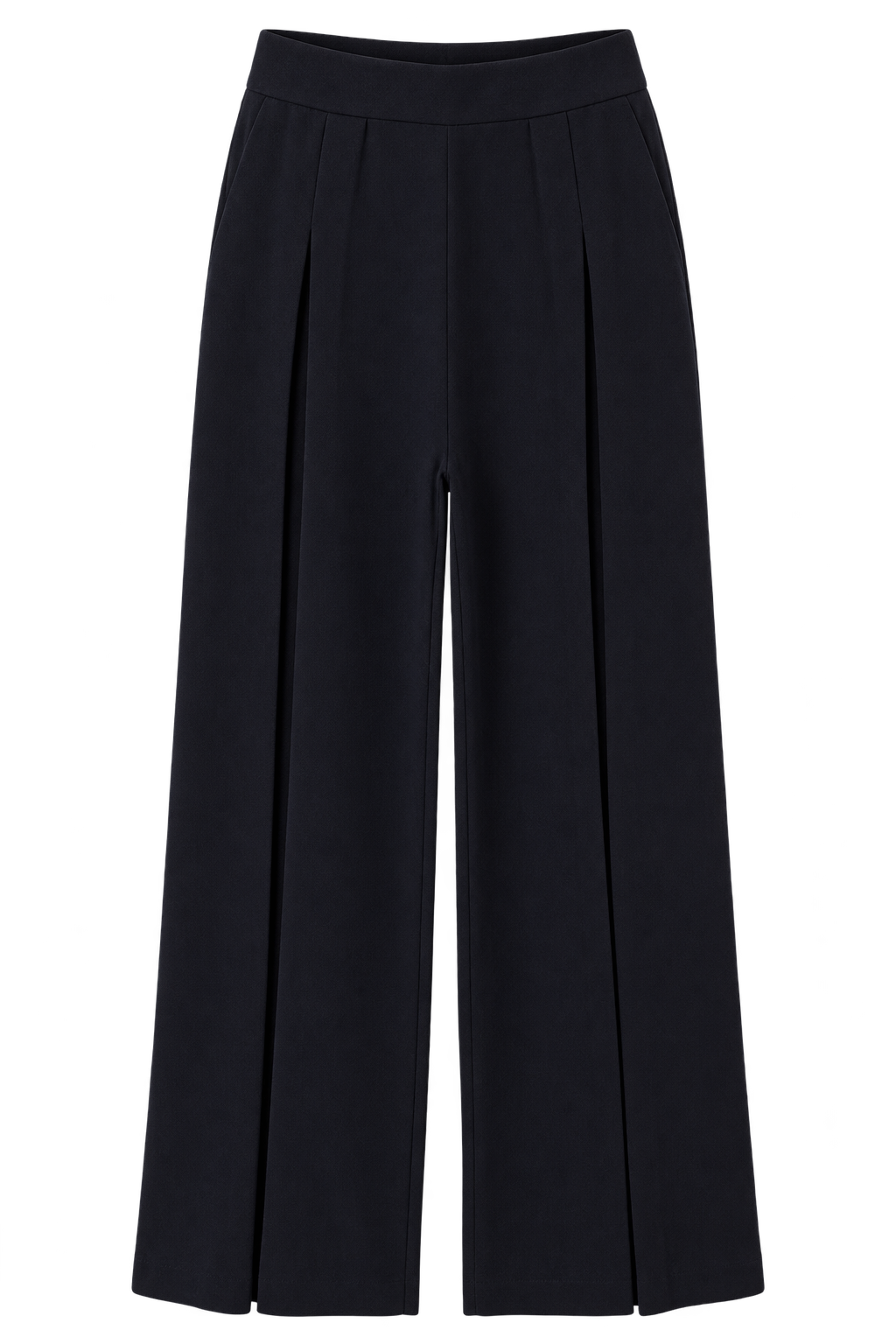Van Laack - Strickhose Navy aus Schurwolle mit weitem Bein