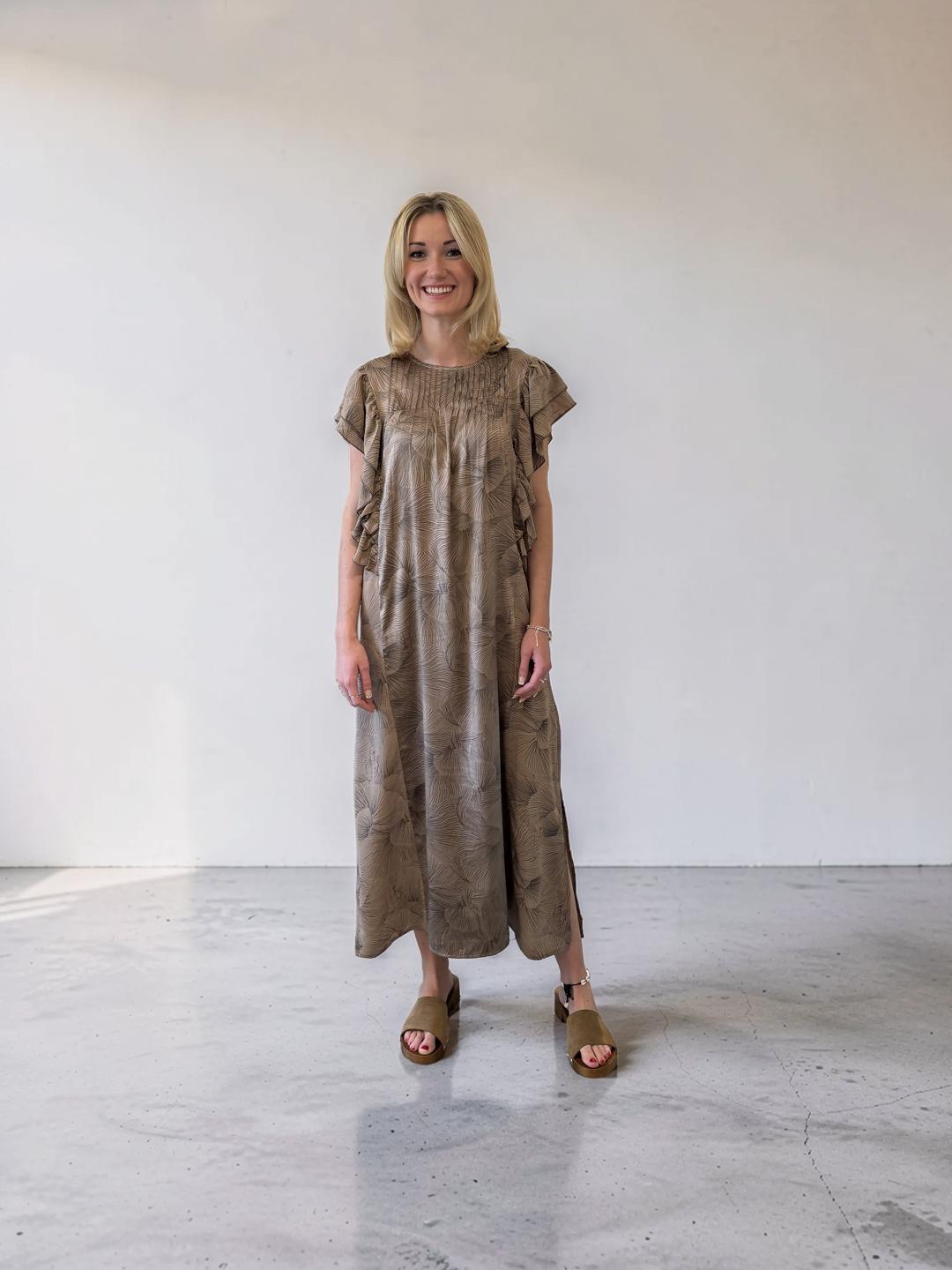 Friendly Hunting - Seidenkleid Fluid umber