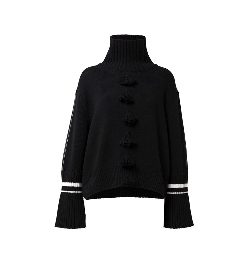 Dorothee Schumacher - Rollkragenpullover mit kleinen Quasten schwarz