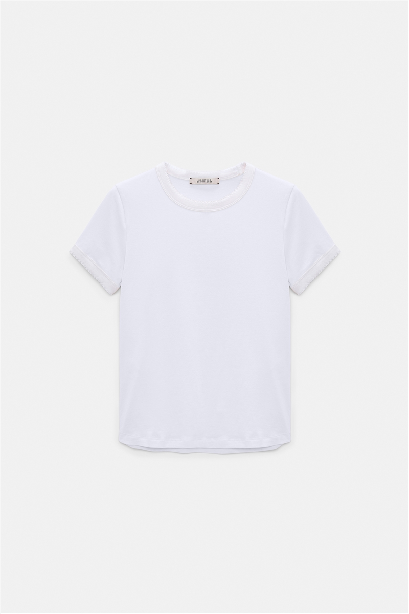 Dorothee Schumacher - T-Shirt mit kontrastierendem Einfass weiß