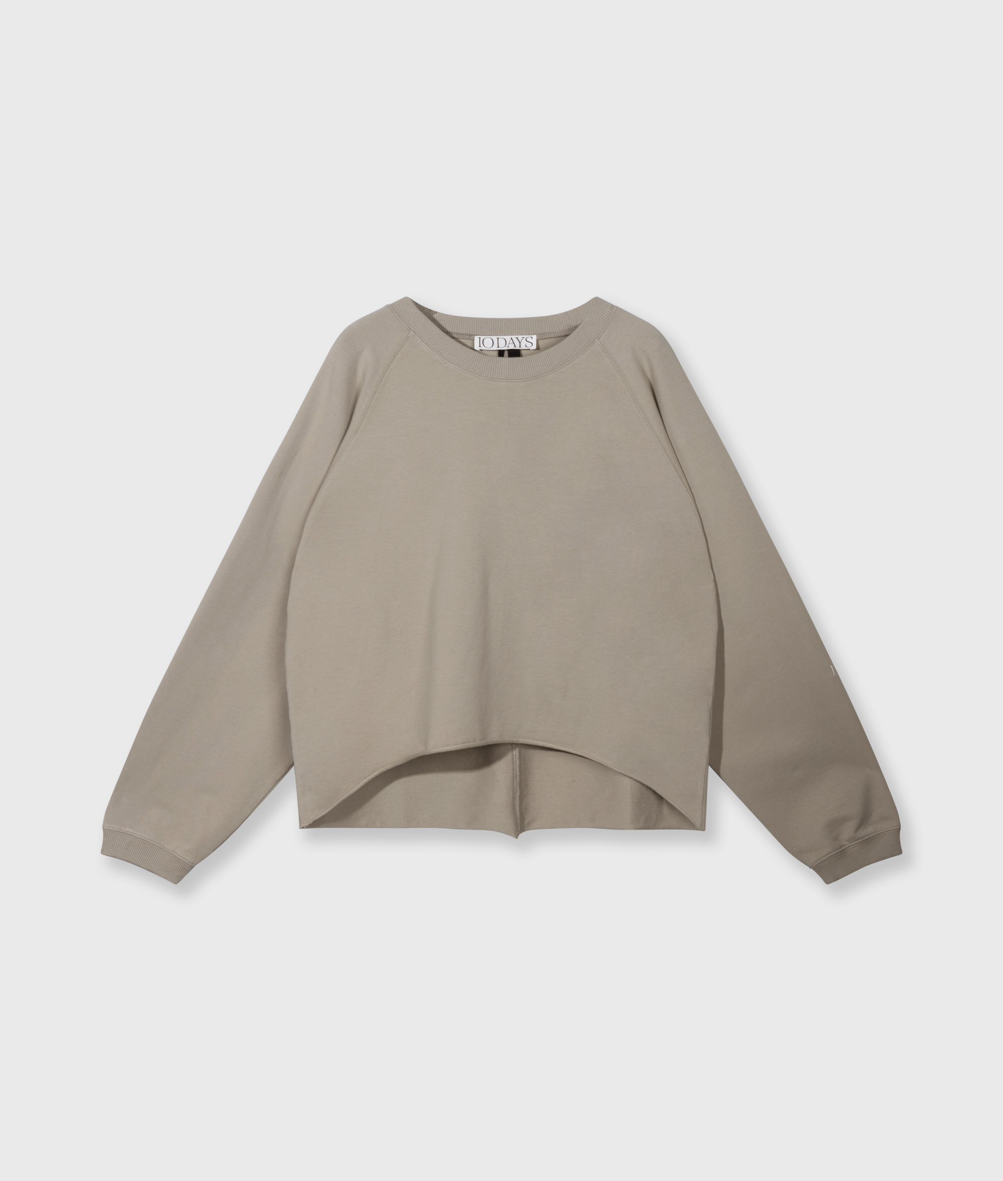 10DAYS - Silent Chique Raglan Sweater Fog Relaxed Sweatshirt aus Bio-Baumwolle Moderner Casual Look