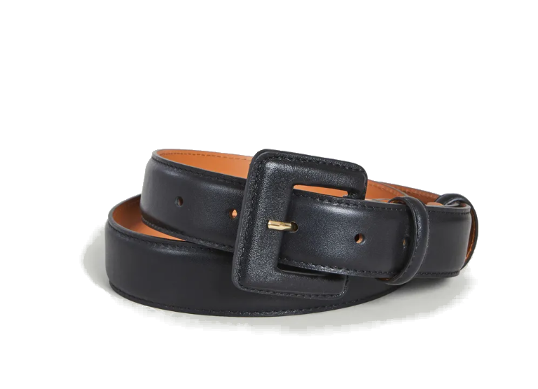 Maison Boinet - Ledergürtel mit lederbezogener Schnalle black