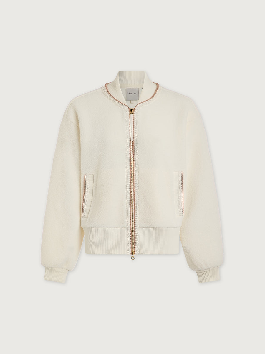 Varley - Fleecejacke Klaudia Egret aus Borg-Fleece