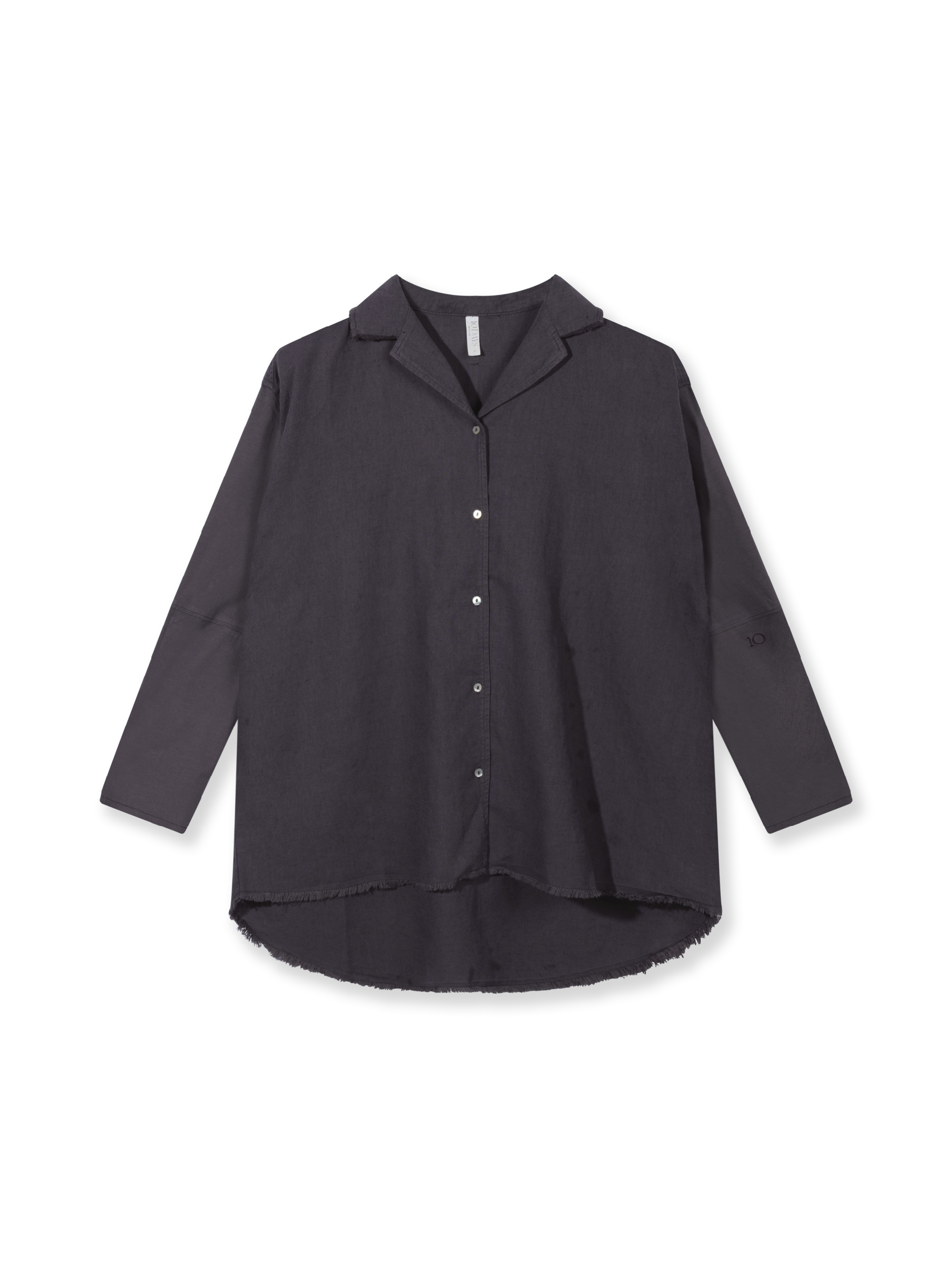 10 Days - Oversized Leinenbluse Steel Blue Relaxed