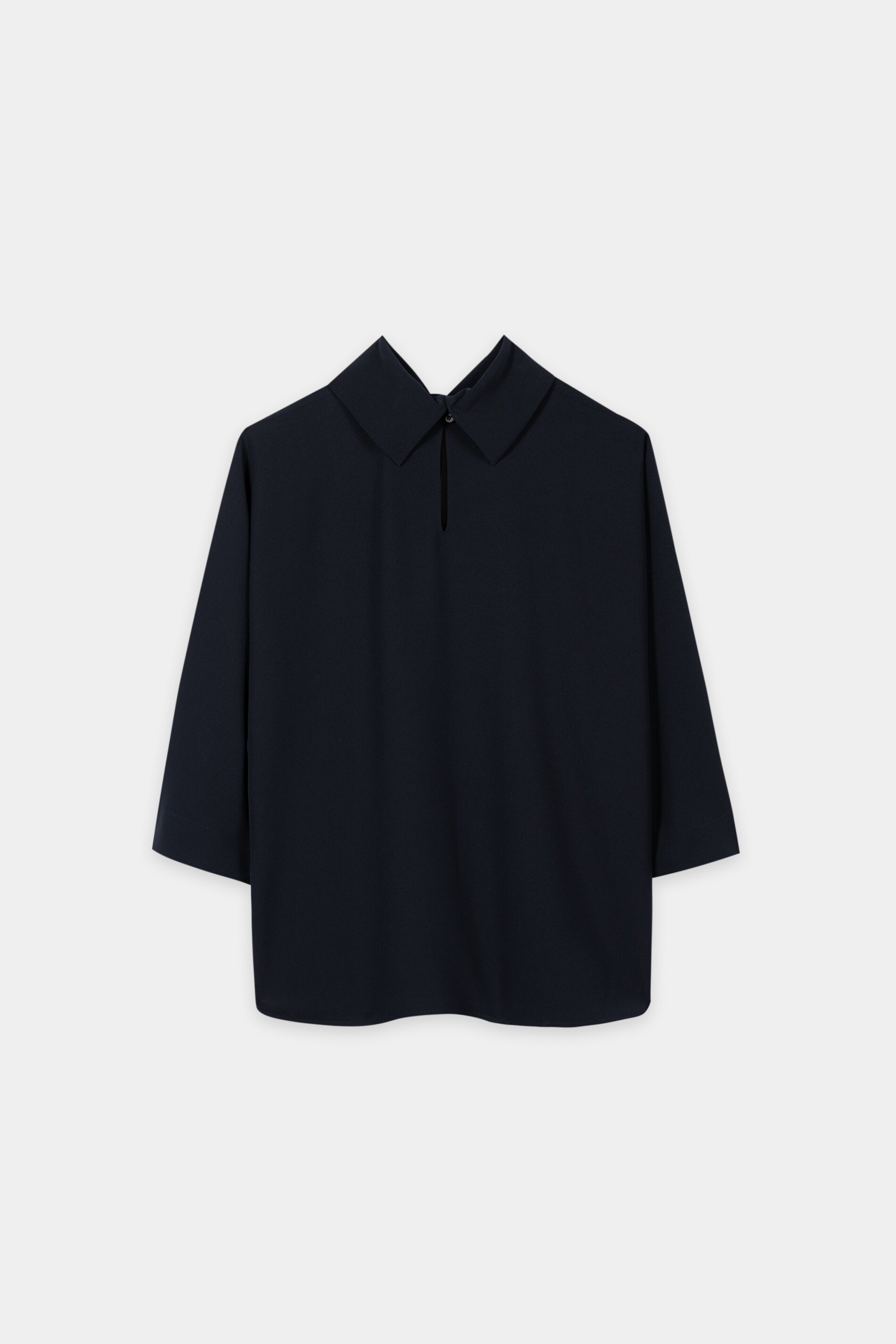 Luisa Cerano - Blusentop Winter Navy Techno-Crêpe
