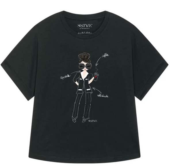SUSTYLE - T-Shirt Working Girl schwarz