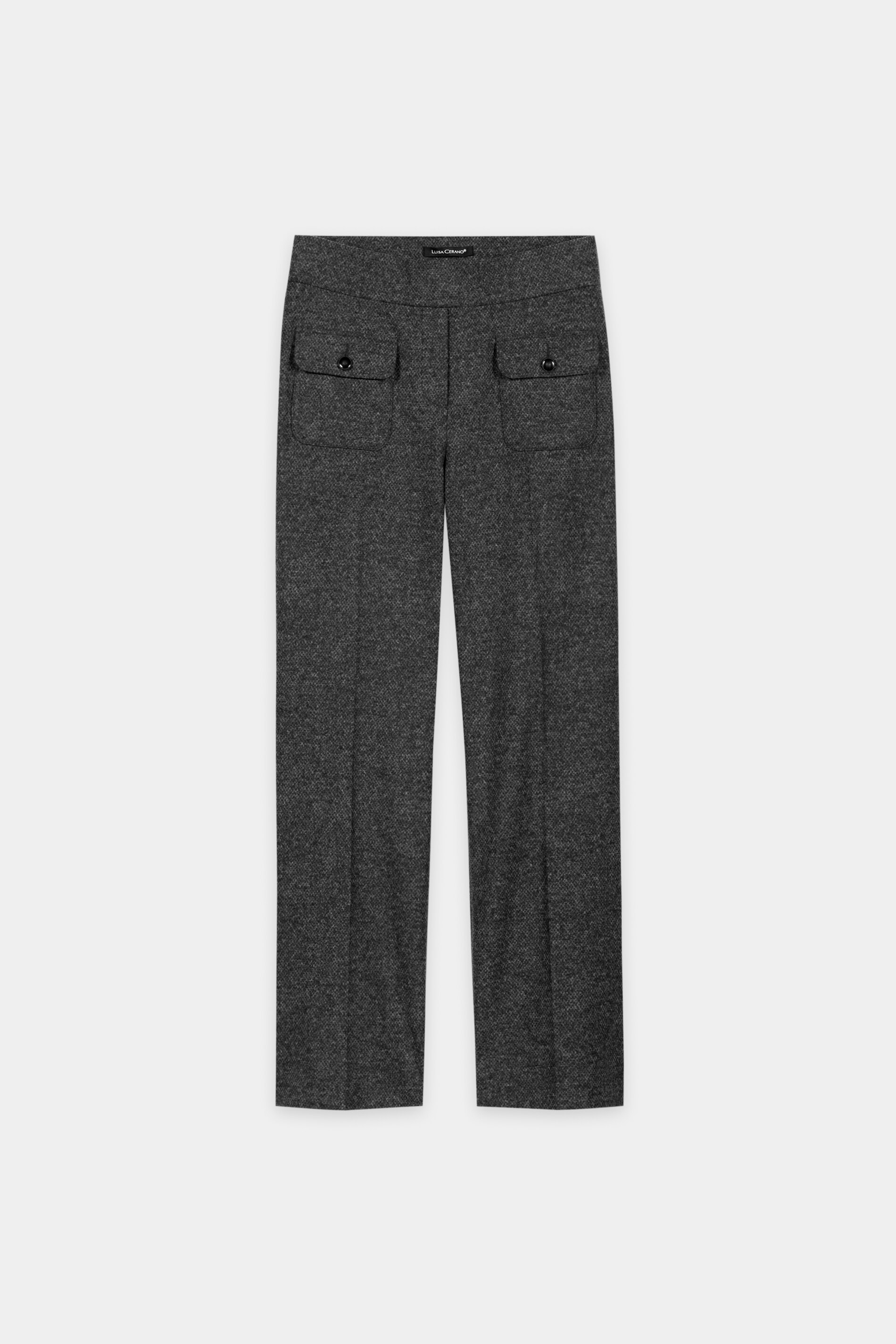 Luisa Cerano - Babyflare Hose Anthrazit aus Punto Milano