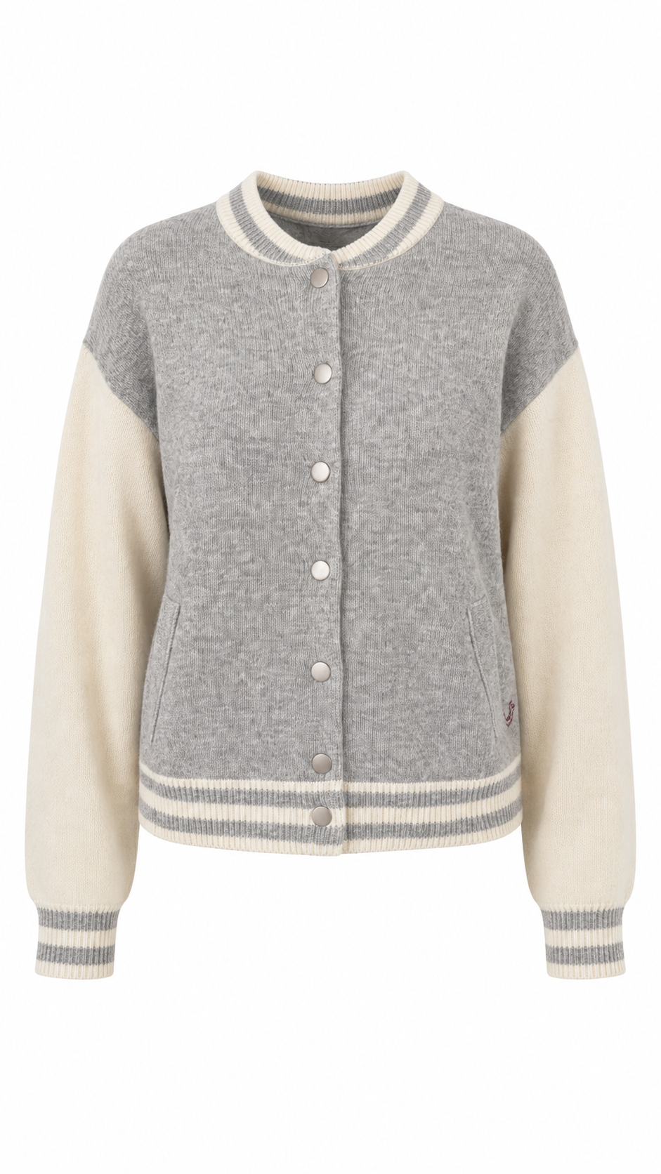 True Religion - Strick Bomberjacke Smoke Wolle-Kaschmir