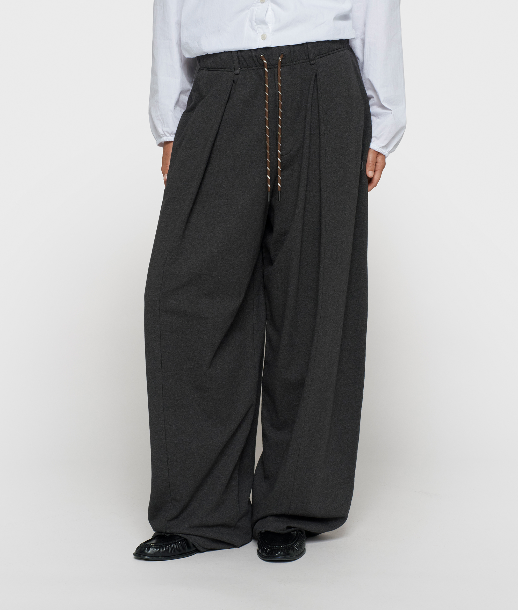 10DAYS - Oversize-Hose Anthrazit meliert aus Baumwoll-Fleece
