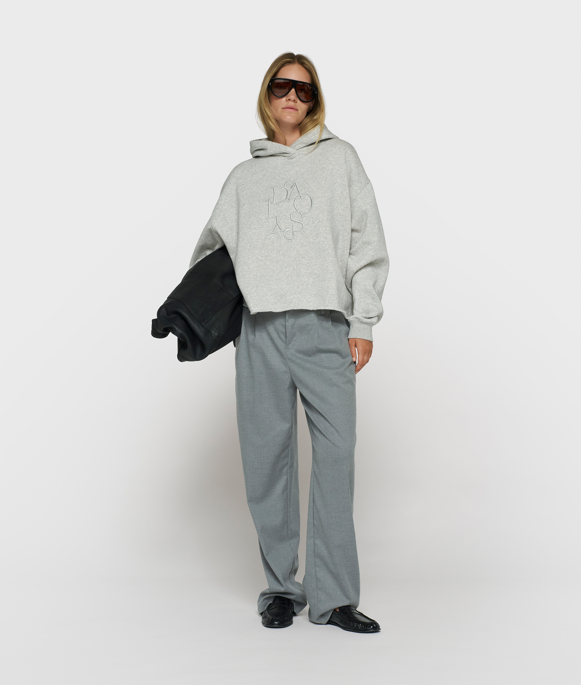 10DAYS - Statement Hoodie Curly 10 Grey Mélange