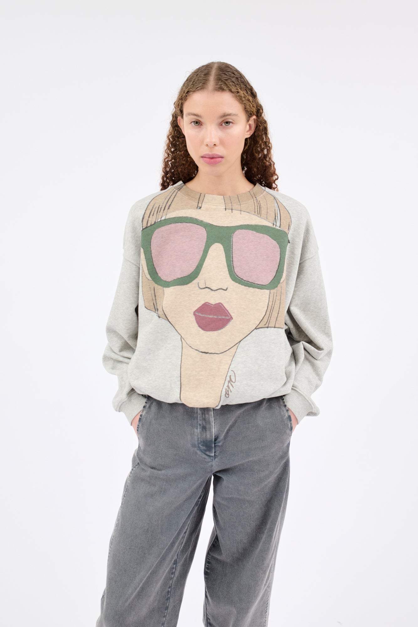 Odeeh - Sweatshirt Lilly Grau aus Organic Cotton French Terry