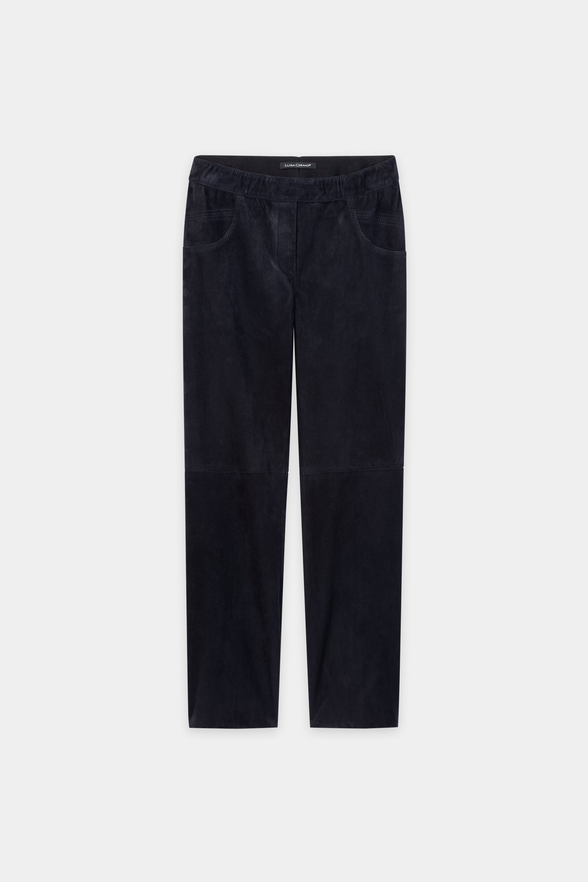 Luisa Cerano - Veloursleder-Straightleg-Pants