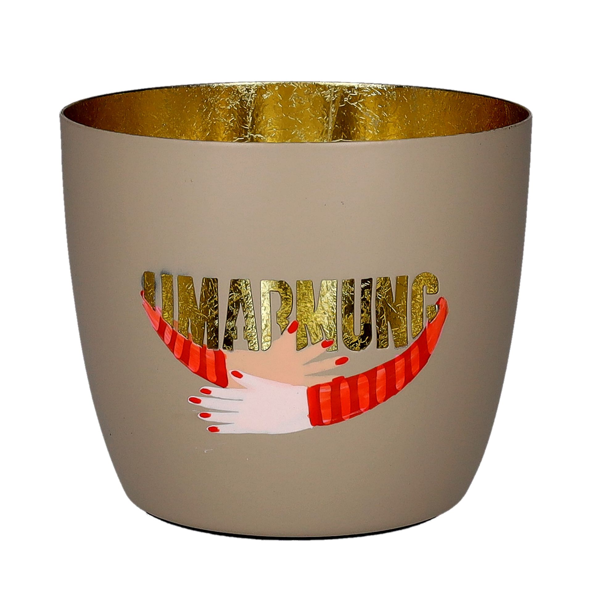 Gift Company - Madras Windlicht Umarmung Sandstone Gold 10 cm
