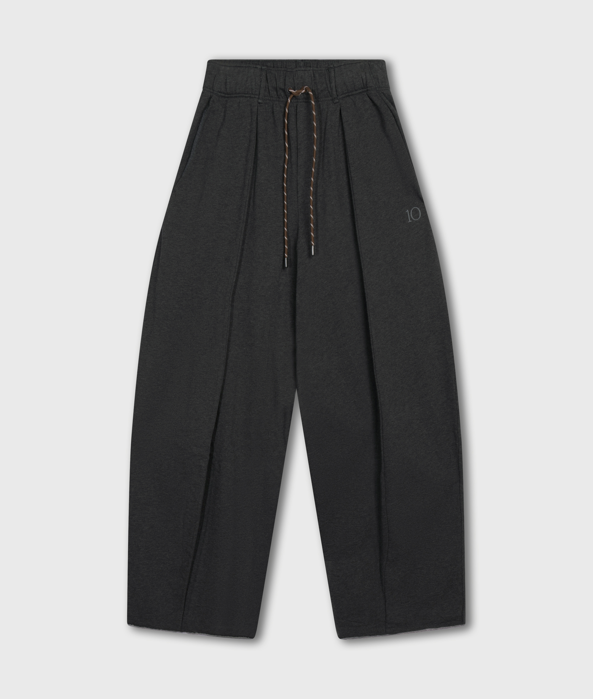 10DAYS - Oversize-Hose Anthrazit meliert aus Baumwoll-Fleece