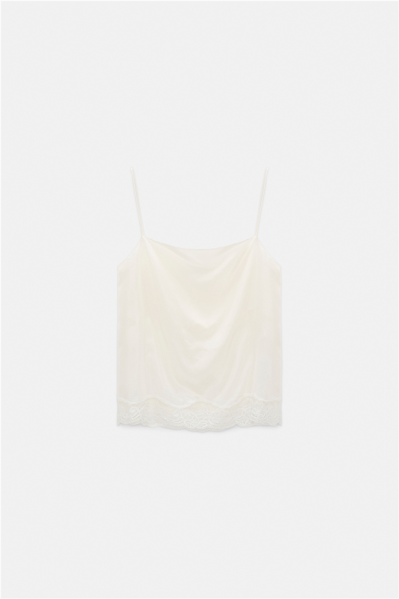 Dorothee Schumacher - Gedoppeltes Lingerie-Top aus Seiden-Habotai pure white