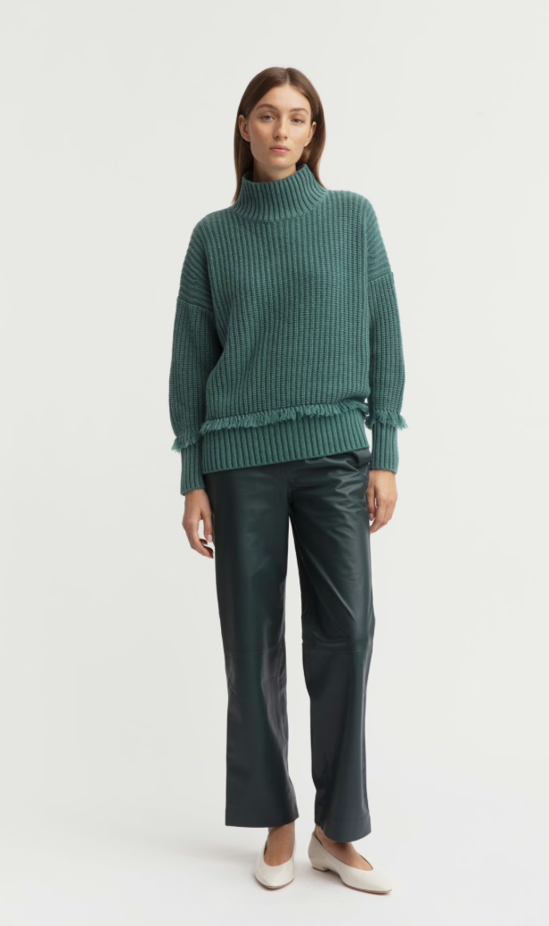 Iris von Arnim - Cashmere-Pullover mit Stehkragen und Fransendetails