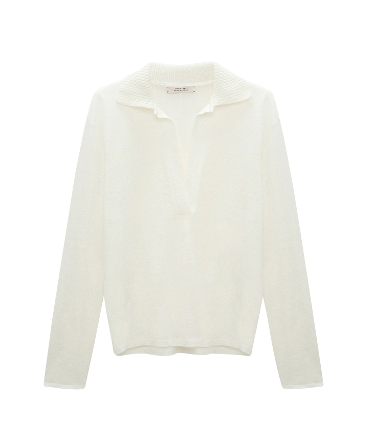 Dorothee Schumacher - Langarmshirt mit Kragen off white