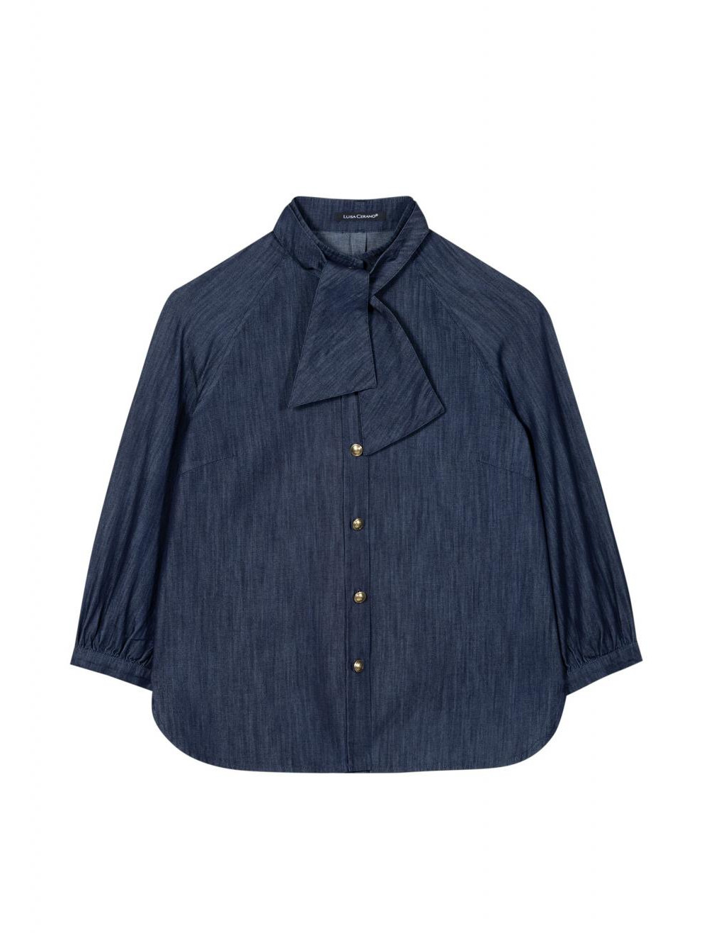 Luisa Cerano -  Denim Bluse mit Schluppe