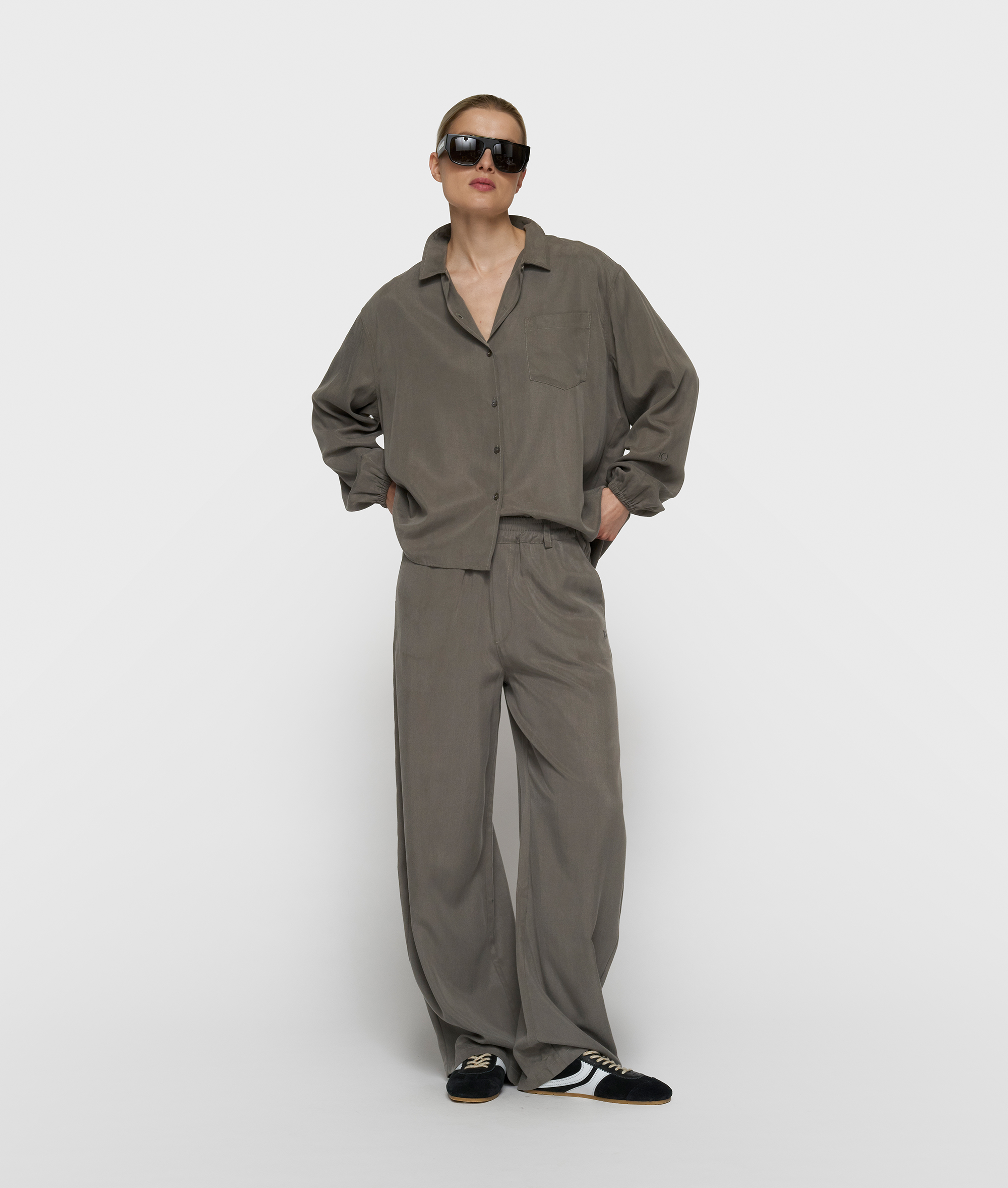 10 Days - Lyocell Hemd Khaki Relaxed Fit