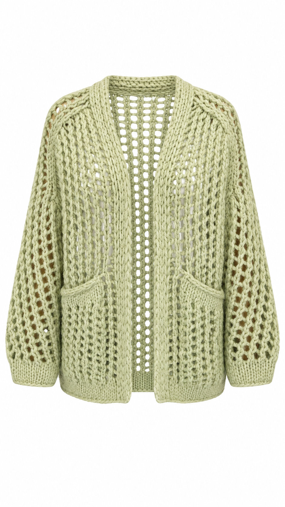 Iris von Arnim - Handstrickcardigan Isara Moosgrün 100% Kaschmir