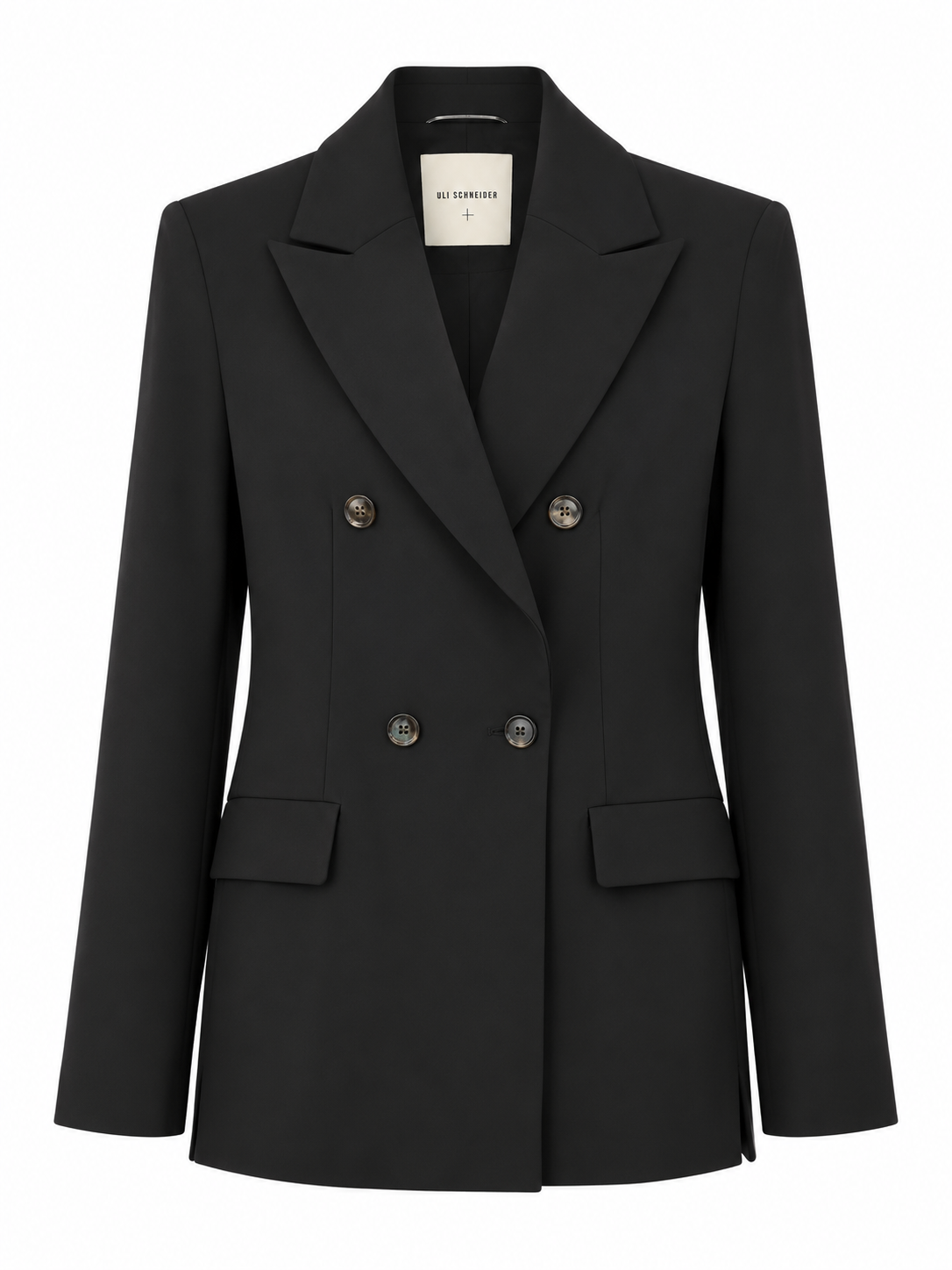 Uli Schneider - Blazer Schwarz Flanell Gabardine Double Breasted