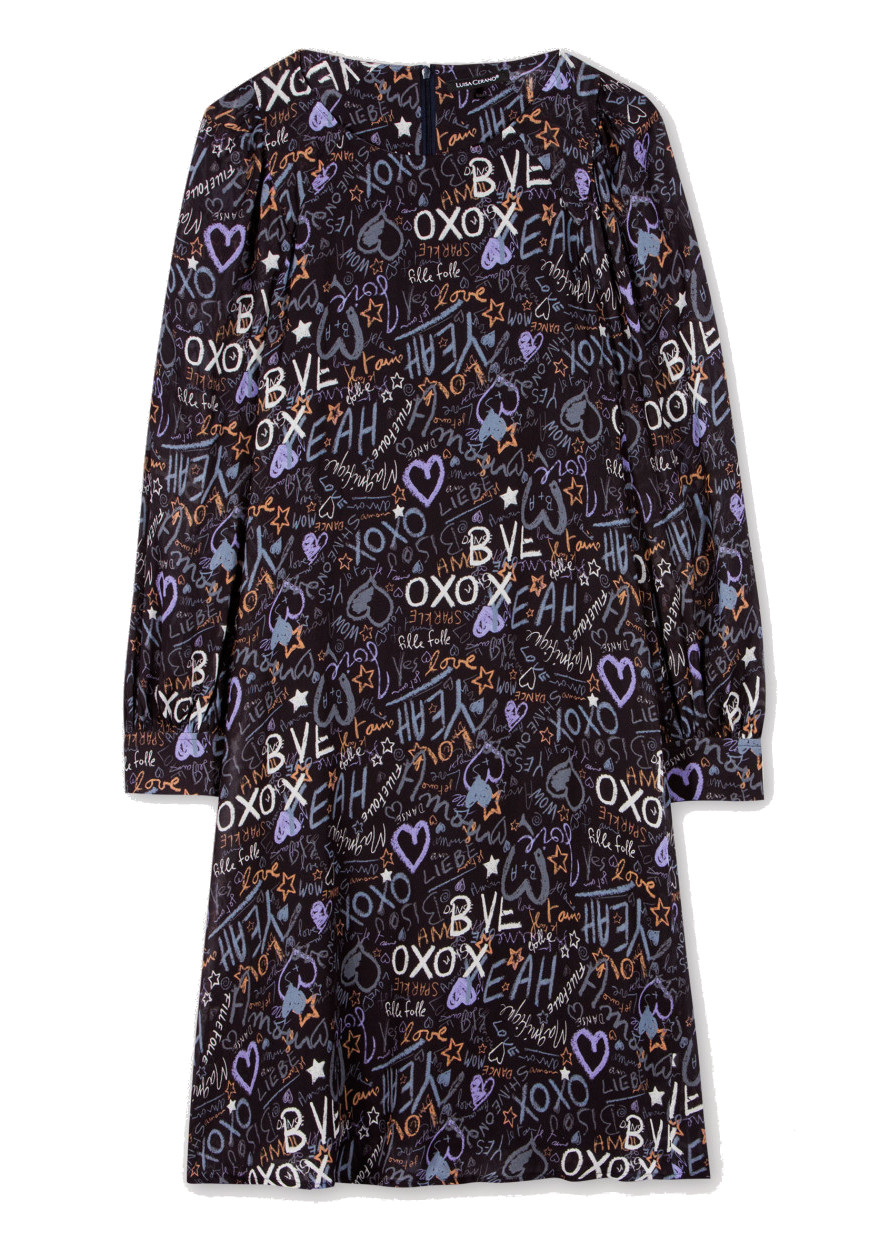 Luisa Cerano - Kleid mit Graffiti - Print