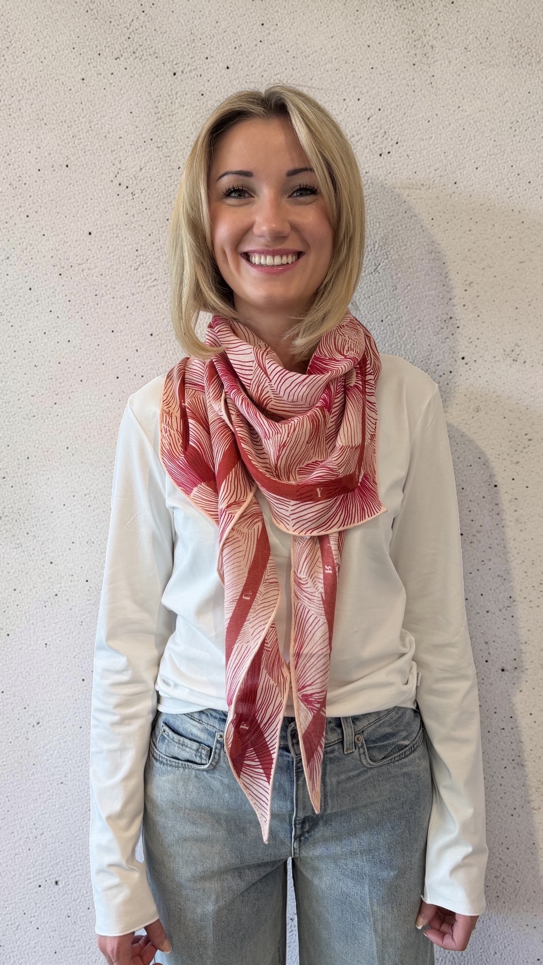 Friendly Hunting - Dreieckstuch Kite Seide/Cashmere Fluid pink/rot