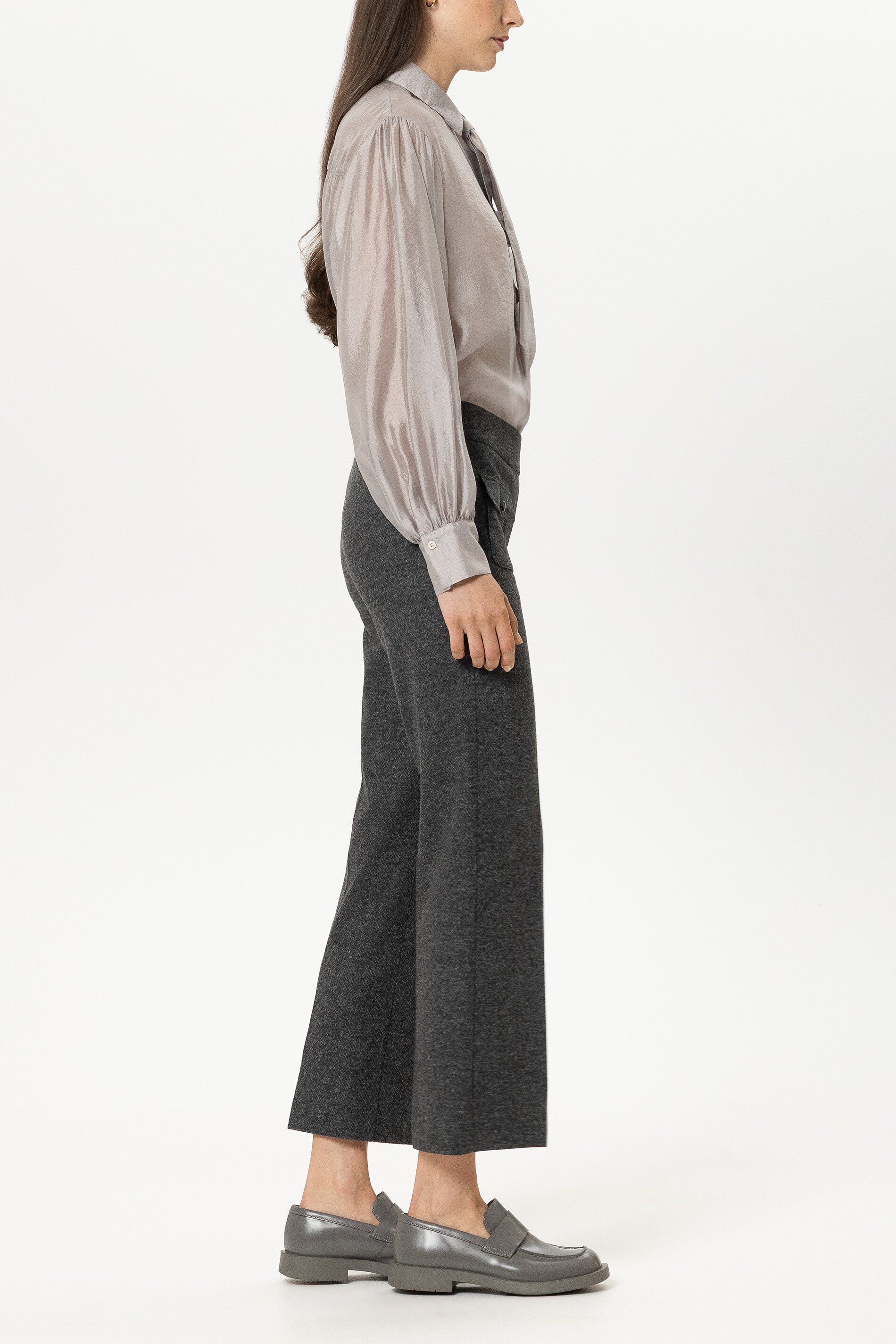 Luisa Cerano - Babyflare Hose Anthrazit aus Punto Milano