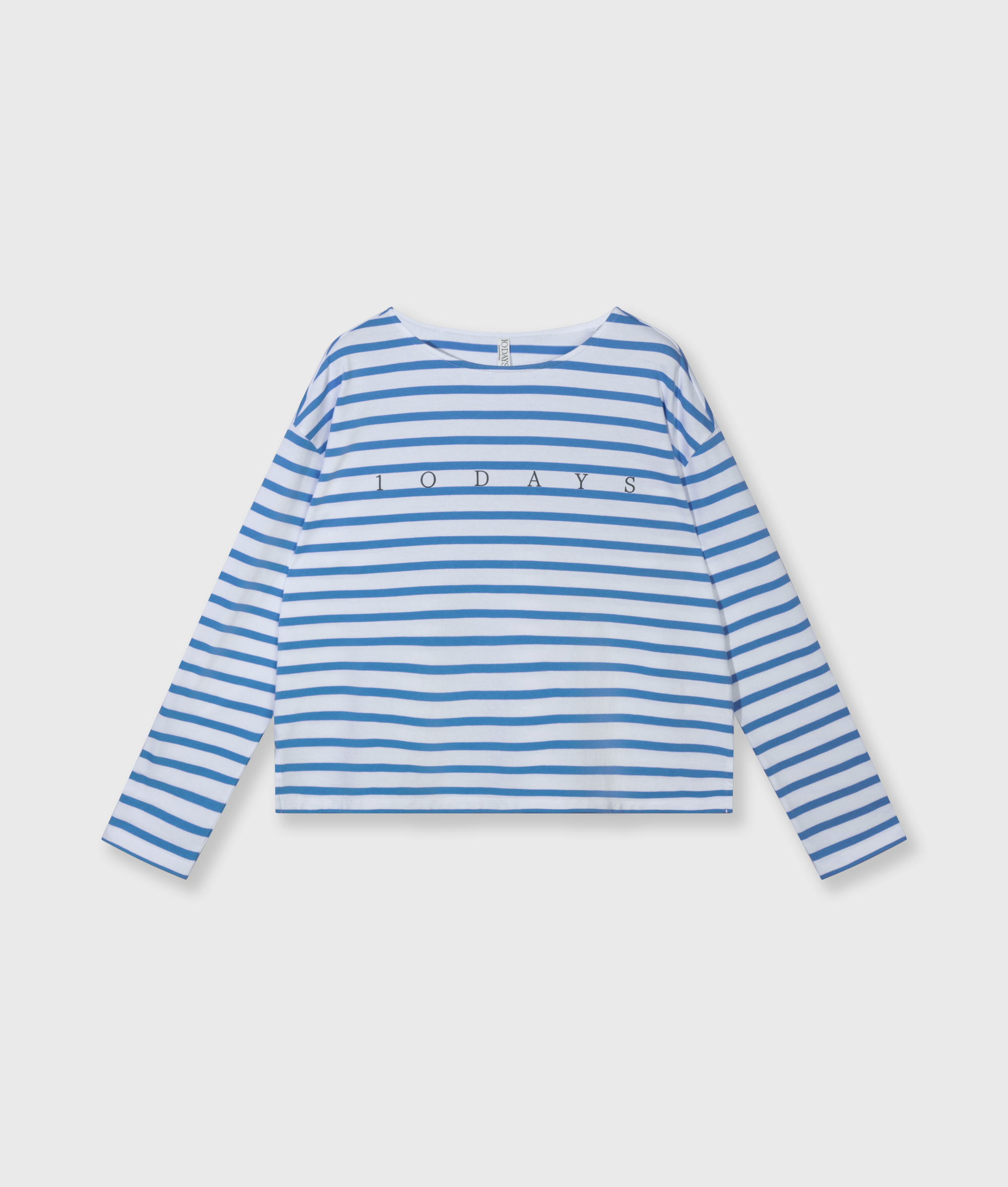 10 Days - Boat Neck Top White Ultramarine
