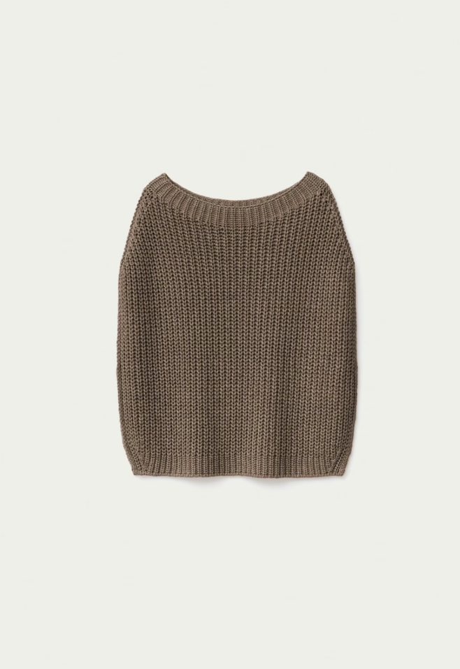 Iris von Arnim - Kurzarm Pullover taupe
