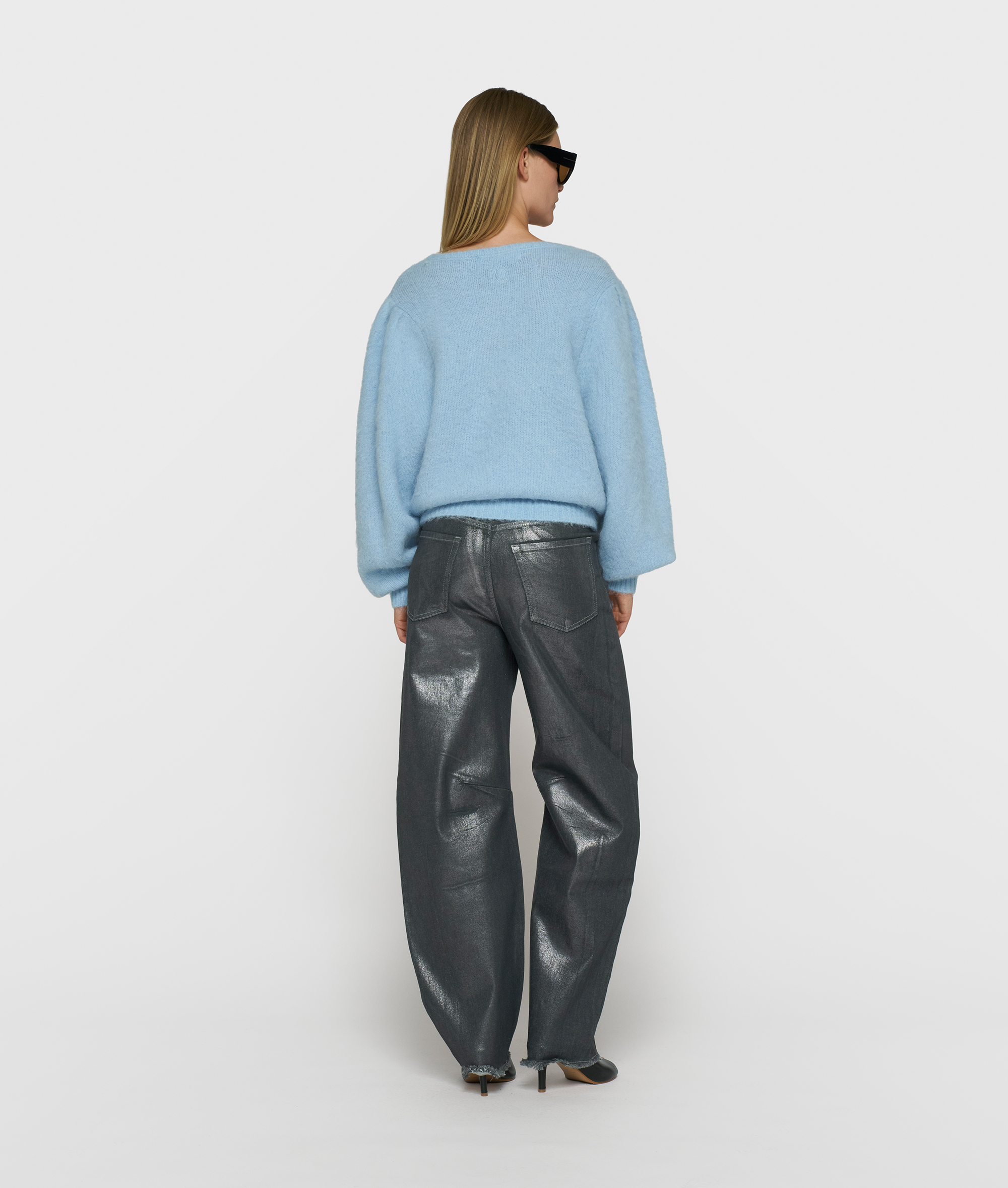 10DAYS - Jeans Silber mit Metallic-Beschichtung und Western