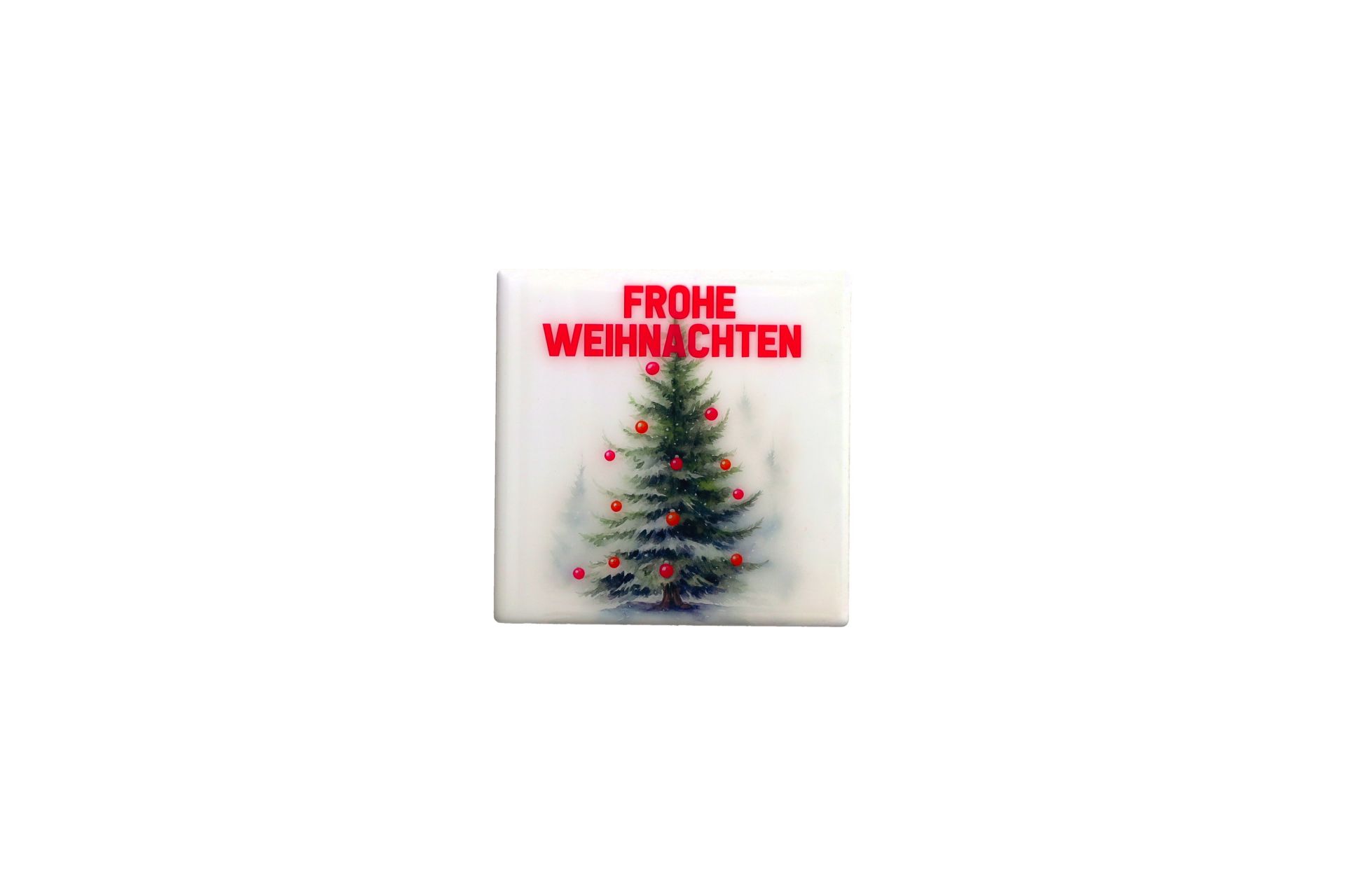 Gift Company - Love Tiles Untersetzer Frohe Weihnachten Weiß Terrakotta