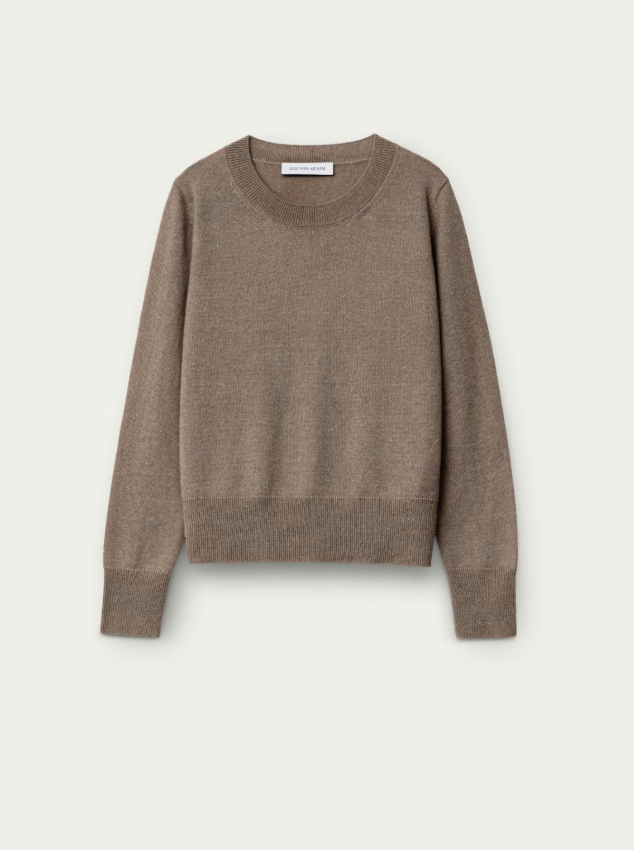Iris von Arnim - Cashmere-Seide-Pullover Taupe mit Rundhalsausschnitt