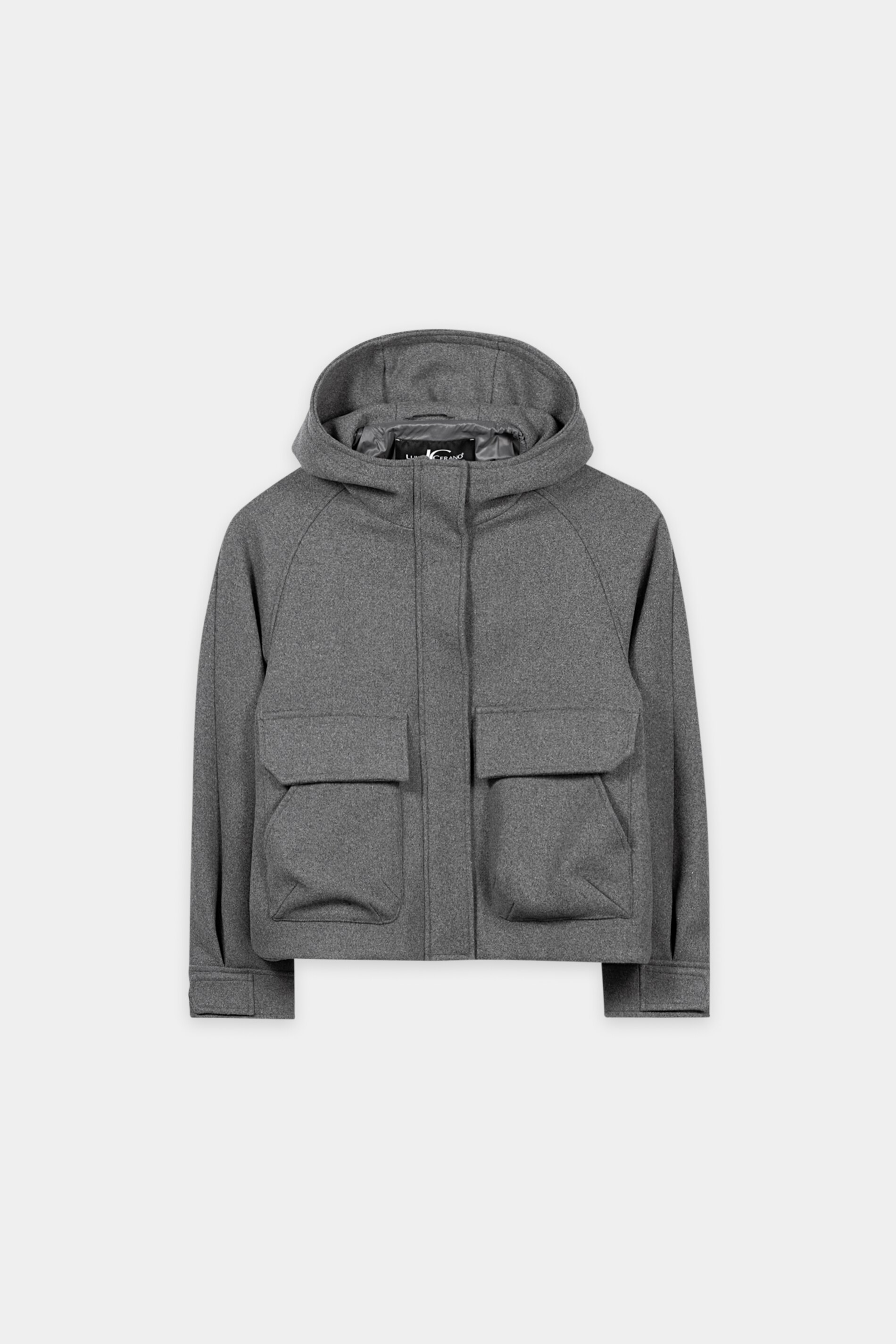 Luisa Cerano - Wolljacke Grau mit Kapuze
