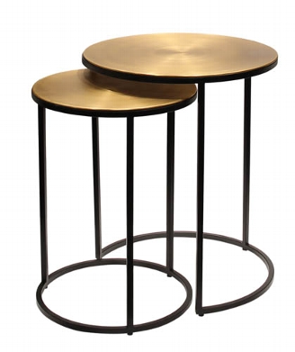 Beistelltisch 2er Set messing