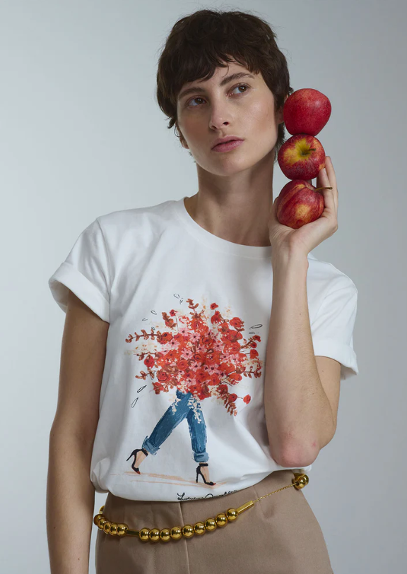 Railin- T-Shirt Flowers off white