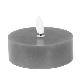 LED Jumbo Teelicht Flaca grau 5,8 Ø 5h
