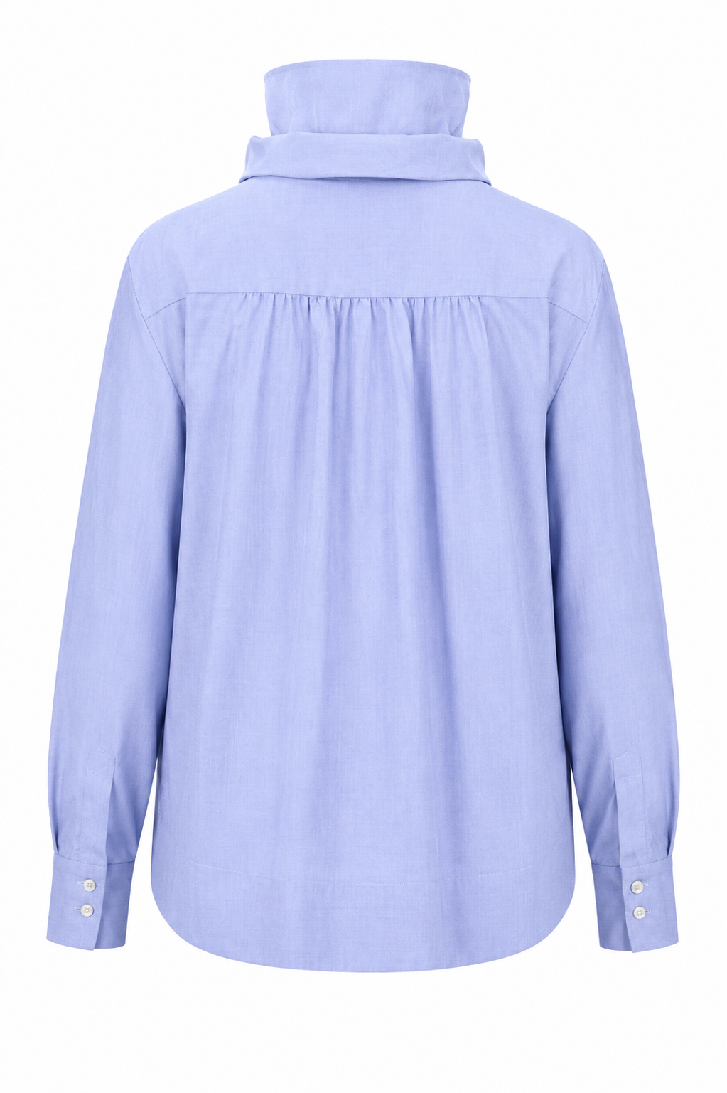 Van Laack - Bluse Mittelblau Popeline mit abnehmbarer Schluppe