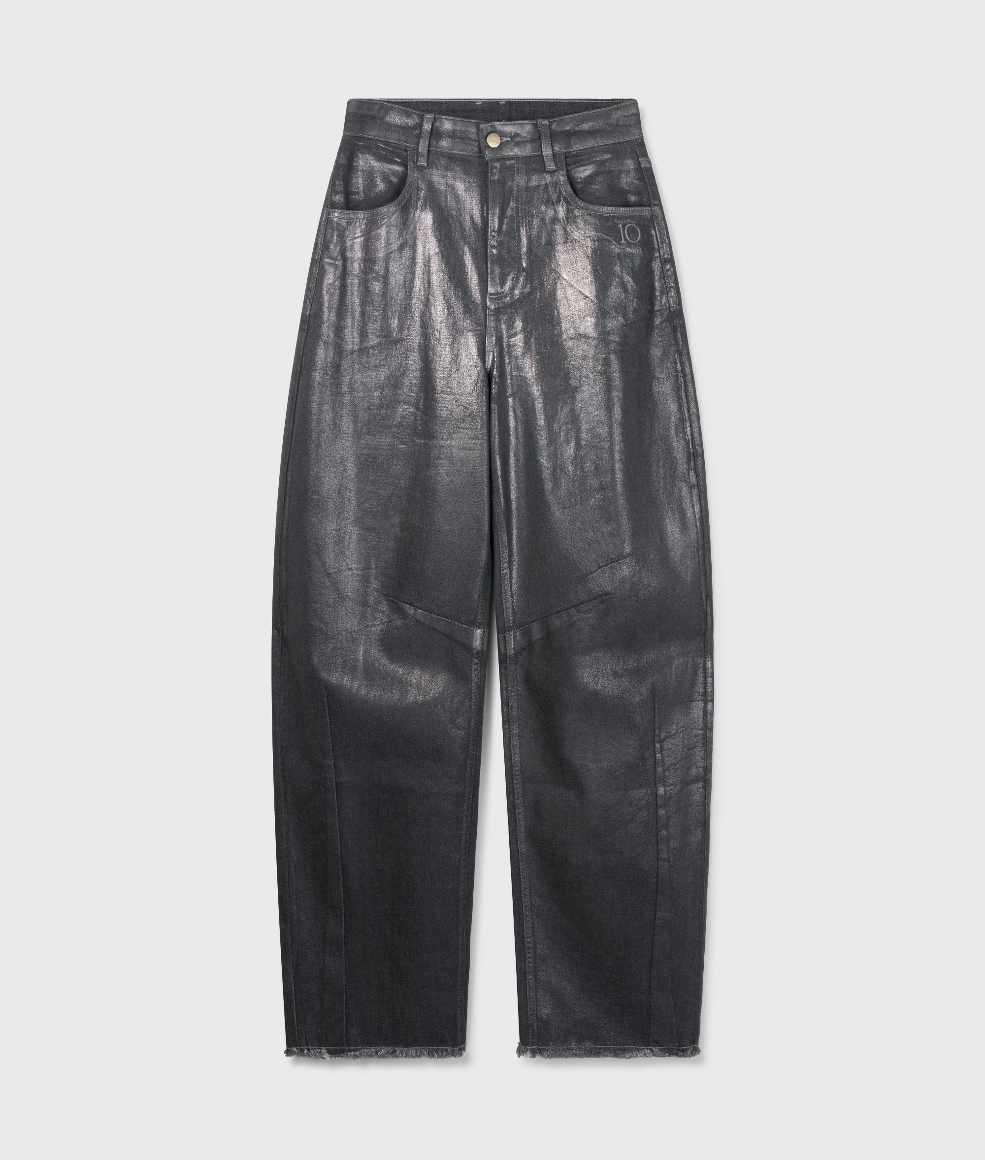 10DAYS - Jeans Silber mit Metallic-Beschichtung und Western