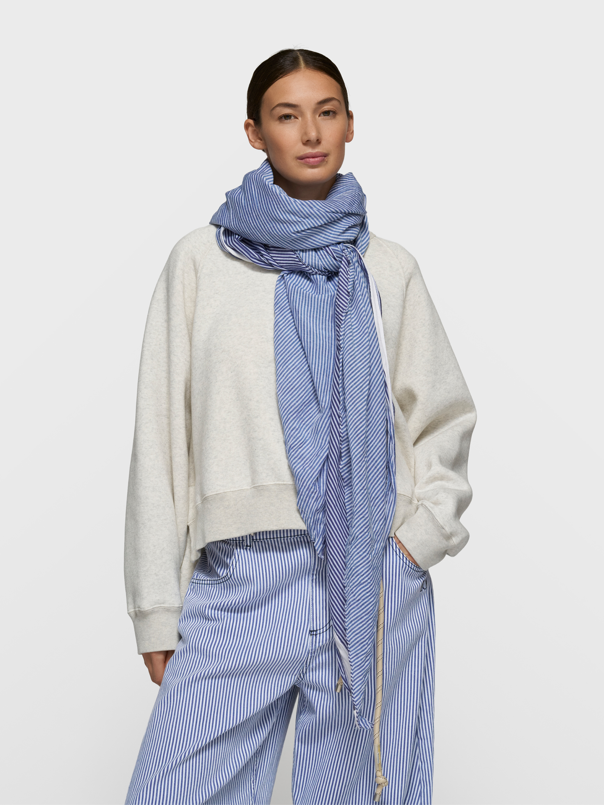 10 Days - Tuch Streifen weiß/blau