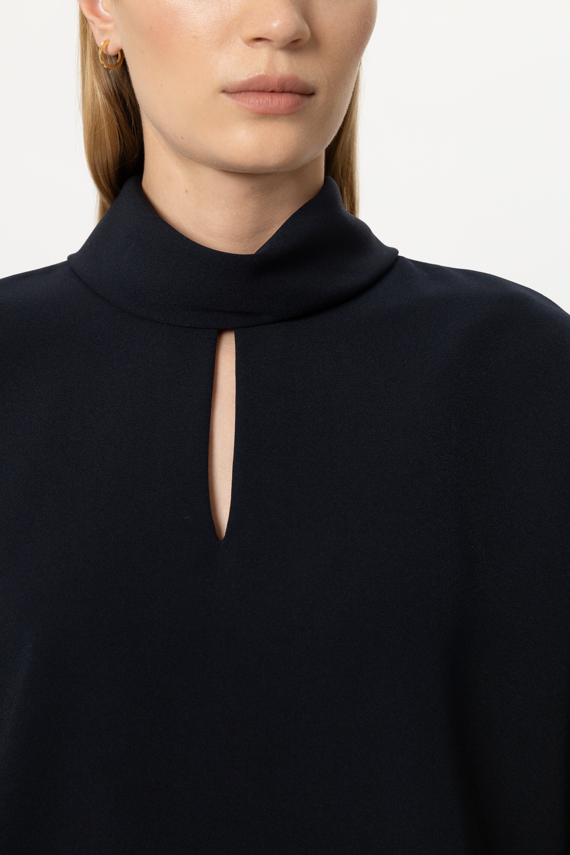 Luisa Cerano - Blusentop Winter Navy Techno-Crêpe