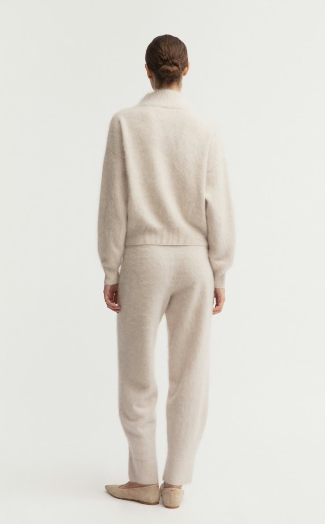 Iris von Arnim - Brushed-Cashmere-Cardigan Alabaster mit Stehkragen